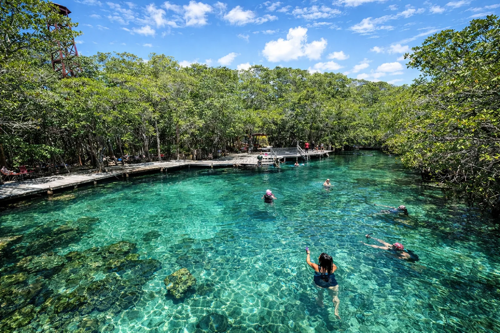 Tour a Holbox desde Cancún, Día Completo 2 Agua cristalina en parada natural del tour
