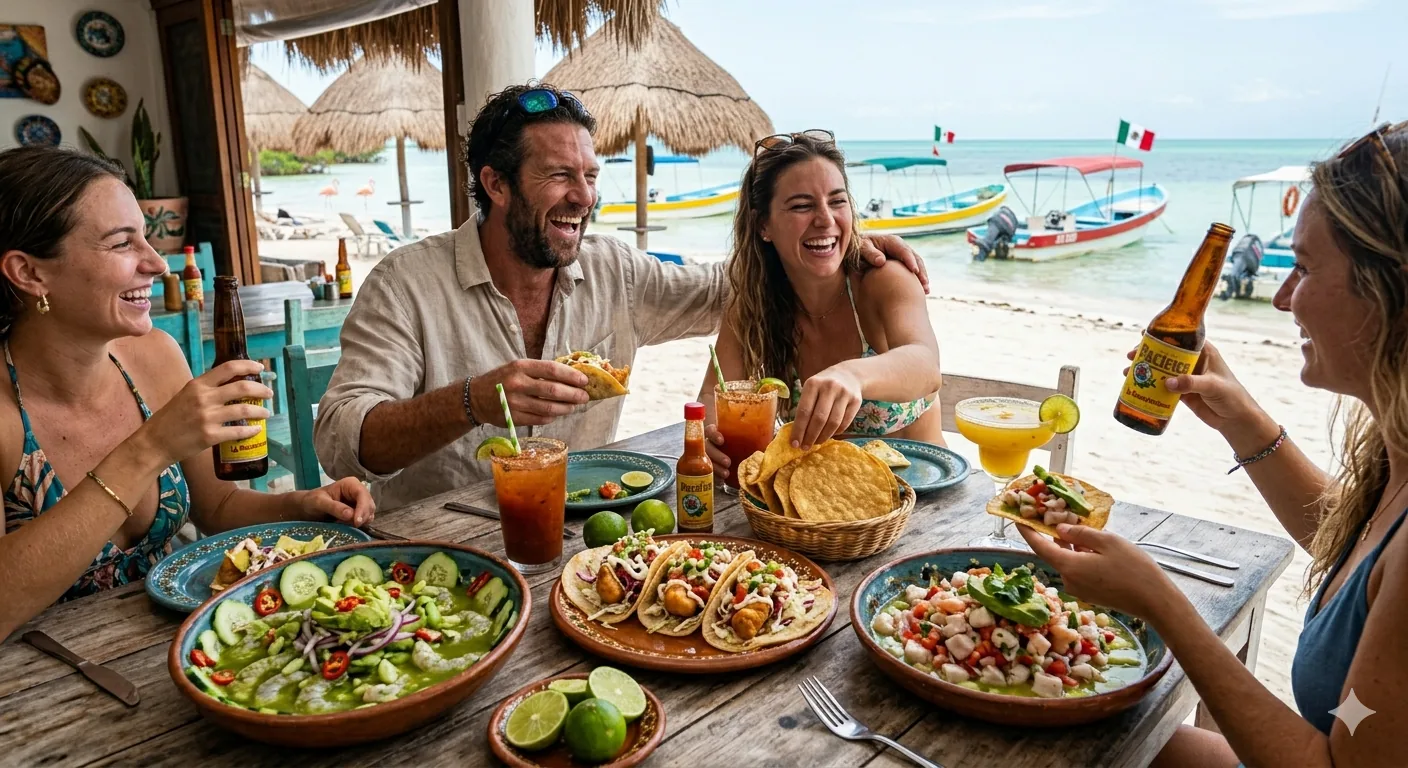 Tour a Holbox desde Cancún, Día Completo 3 Comida fresca durante el tour de Holbox