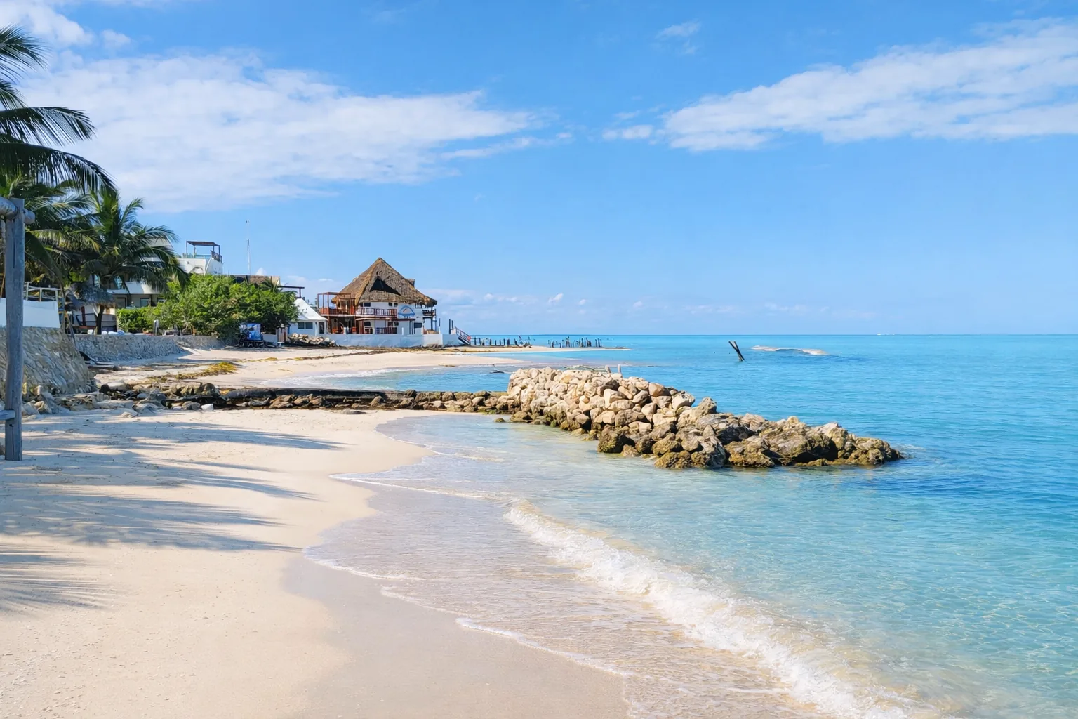 Tour a Holbox desde Cancún, Día Completo 1 Playa de Holbox con agua tranquila
