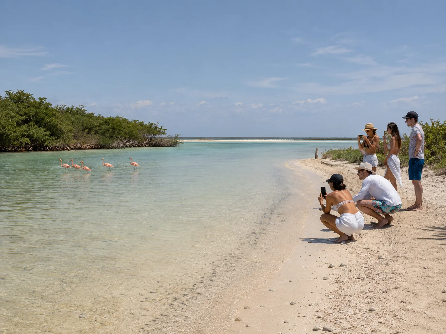 Tour a Holbox desde Cancún, Día Completo 4 Avistamiento de flamencos en holbox, isla de la pasion